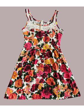 Kirra Floral Lace Trim Sundress Womens Large Multicolor